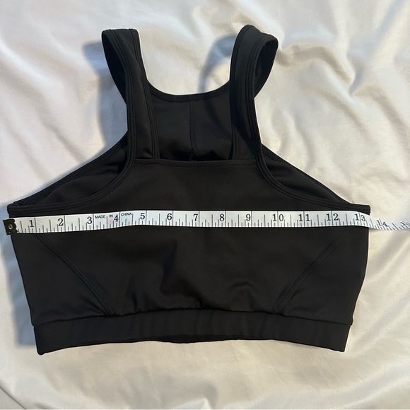 Black High Neckline Mesh Insert Sports Bra, size XS - Picture 12 of 12